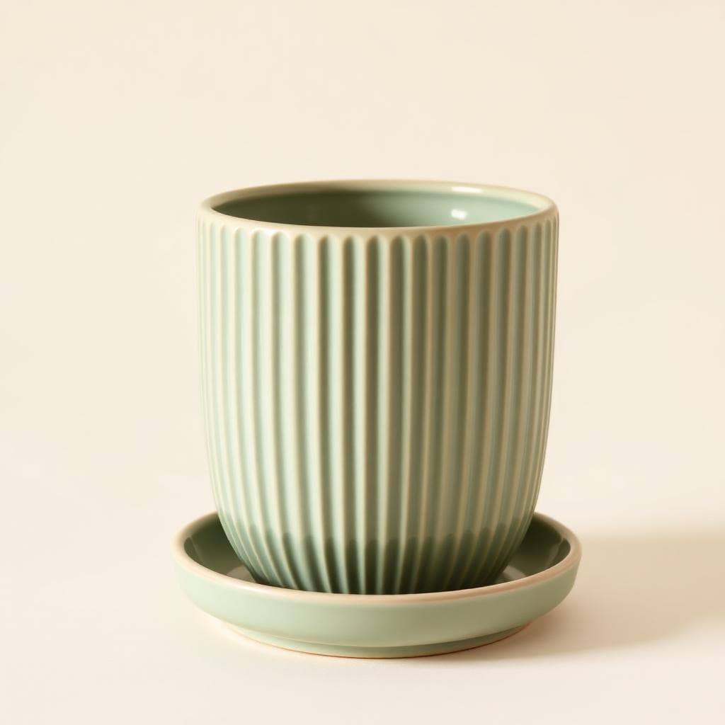 Ribbed Sage Green Ceramic